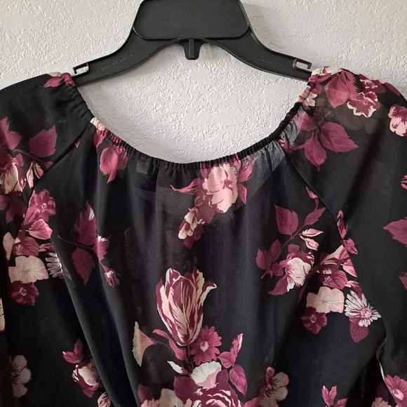 George Purple Floral long Sleeve Blouse - Picture 7 of 7